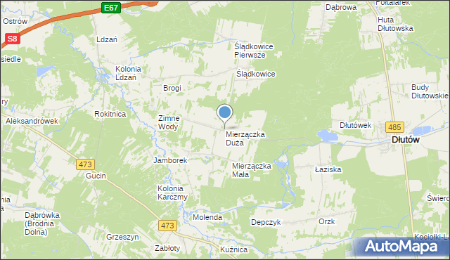 mapa Mierzączka Duża, Mierzączka Duża na mapie Targeo